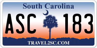 SC license plate ASC183