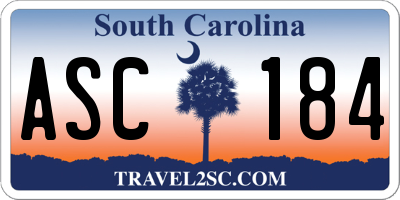 SC license plate ASC184