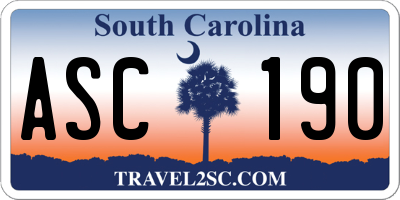 SC license plate ASC190