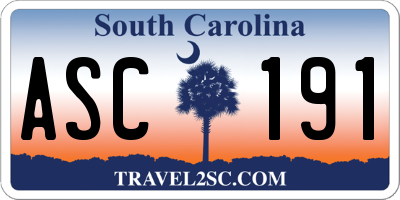 SC license plate ASC191