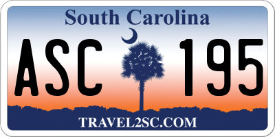 SC license plate ASC195