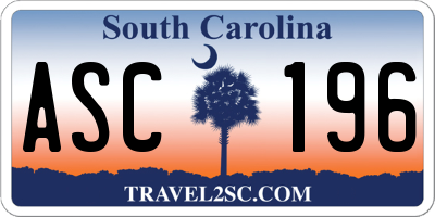 SC license plate ASC196