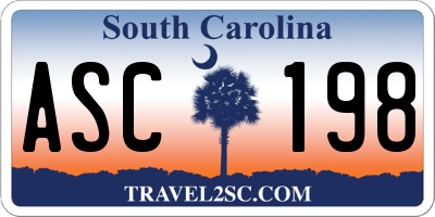 SC license plate ASC198
