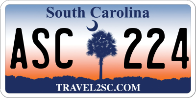 SC license plate ASC224