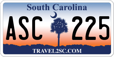 SC license plate ASC225