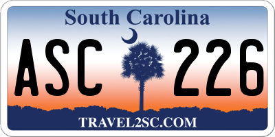 SC license plate ASC226