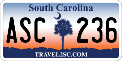 SC license plate ASC236
