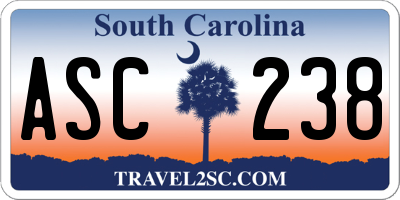 SC license plate ASC238
