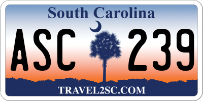 SC license plate ASC239