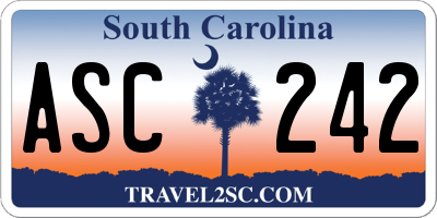 SC license plate ASC242