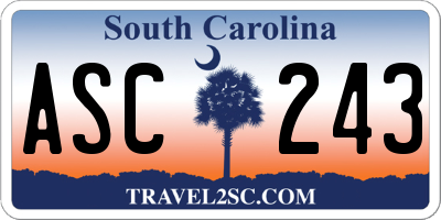 SC license plate ASC243