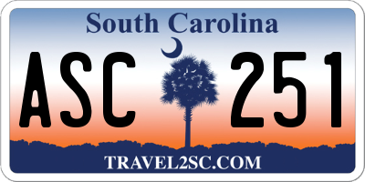 SC license plate ASC251