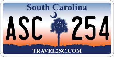 SC license plate ASC254