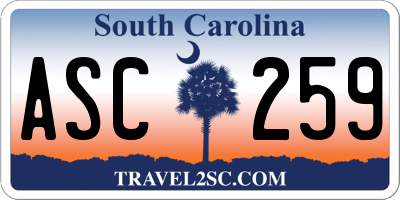 SC license plate ASC259
