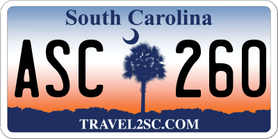 SC license plate ASC260