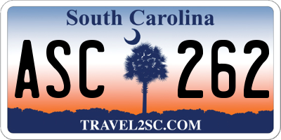 SC license plate ASC262