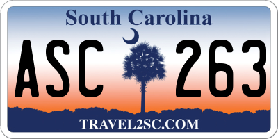 SC license plate ASC263