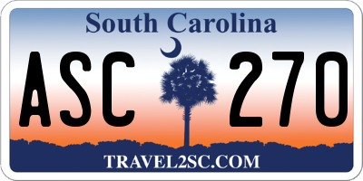 SC license plate ASC270
