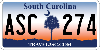 SC license plate ASC274