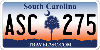 SC license plate ASC275