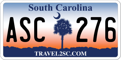 SC license plate ASC276