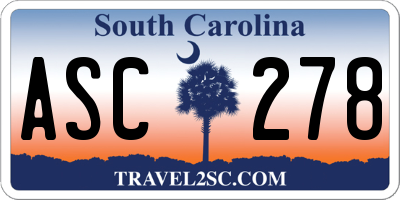 SC license plate ASC278