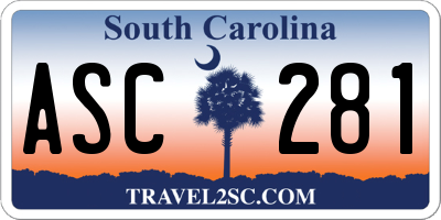 SC license plate ASC281