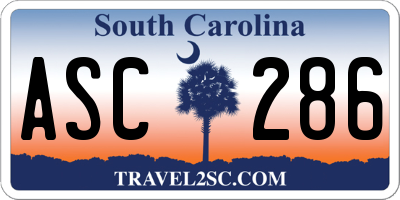 SC license plate ASC286