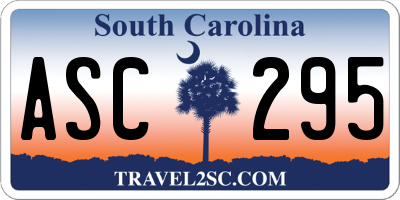 SC license plate ASC295