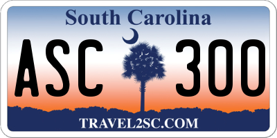 SC license plate ASC300