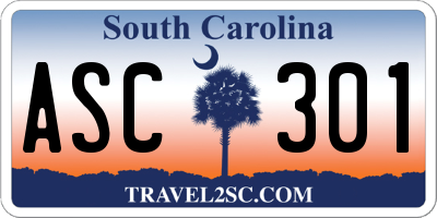 SC license plate ASC301