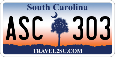 SC license plate ASC303
