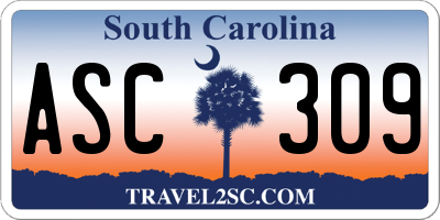 SC license plate ASC309