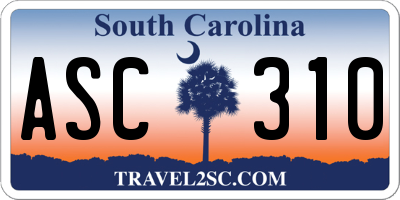 SC license plate ASC310