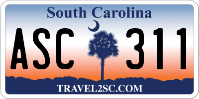 SC license plate ASC311