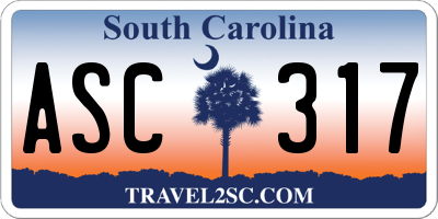 SC license plate ASC317