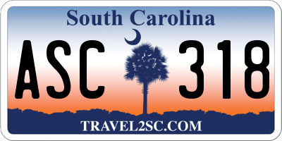 SC license plate ASC318