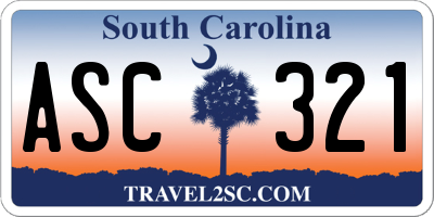 SC license plate ASC321