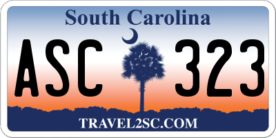 SC license plate ASC323