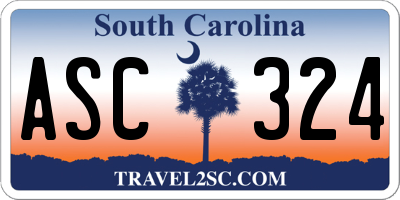 SC license plate ASC324