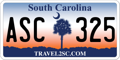 SC license plate ASC325