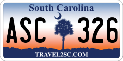 SC license plate ASC326