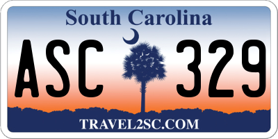 SC license plate ASC329
