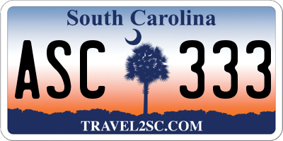 SC license plate ASC333
