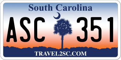 SC license plate ASC351