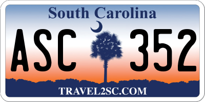 SC license plate ASC352