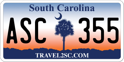 SC license plate ASC355