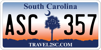 SC license plate ASC357