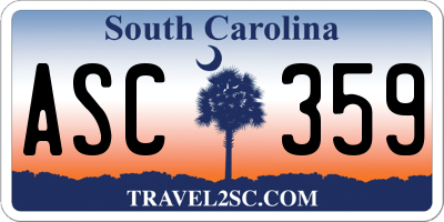 SC license plate ASC359