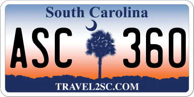 SC license plate ASC360